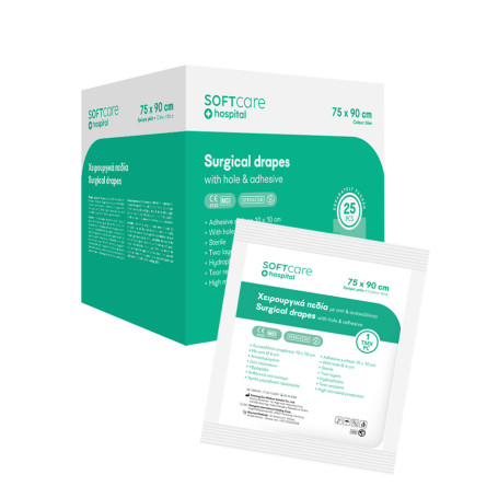 SOFTcare surgical drapes with hole 75cm x 90cm (1 pcs)
