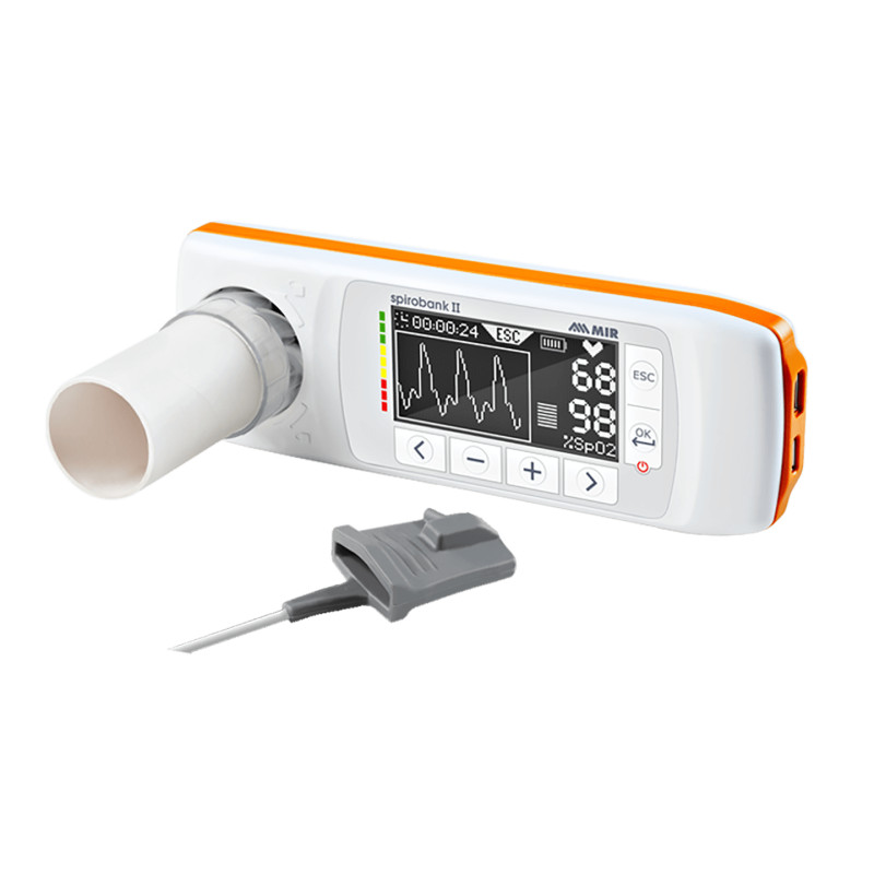 MIR Spirobank II Smart spirometer with 60 FlowMIR turbines and oximetry