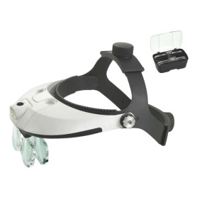 Headband magnifier with 2 LED and 5 lenses