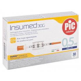 Pic insulin Syringes 0.5ml 29Gx12.7mm (30 pcs)