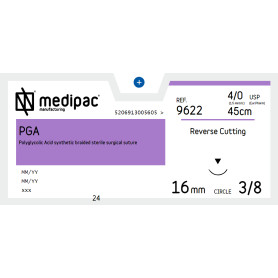 P.G.A suture 4/0 16mm 3/8 45cm