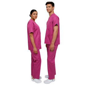 Ultima Fuchsia Bloom unisex medical scrub set